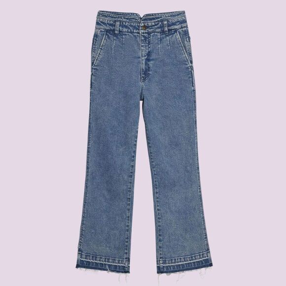 Faherty Rikki Jeans Women 25 Distressed High Rise Straight Leg Organic Cotton - Picture 2 of 12